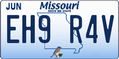 MO license plate EH9R4V