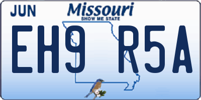 MO license plate EH9R5A