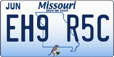 MO license plate EH9R5C
