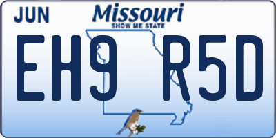 MO license plate EH9R5D