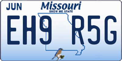 MO license plate EH9R5G