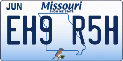 MO license plate EH9R5H