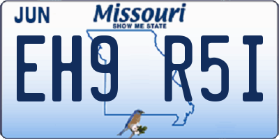 MO license plate EH9R5I