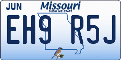 MO license plate EH9R5J