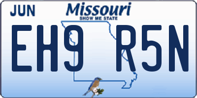 MO license plate EH9R5N