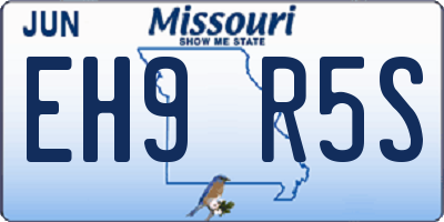 MO license plate EH9R5S
