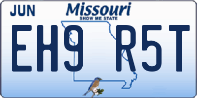MO license plate EH9R5T