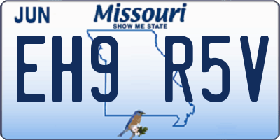 MO license plate EH9R5V