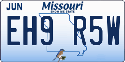 MO license plate EH9R5W