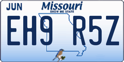 MO license plate EH9R5Z