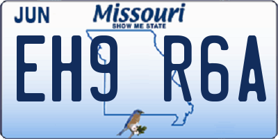 MO license plate EH9R6A