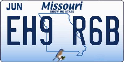 MO license plate EH9R6B