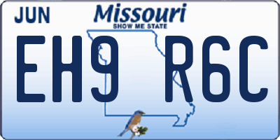 MO license plate EH9R6C
