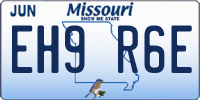 MO license plate EH9R6E