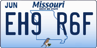 MO license plate EH9R6F