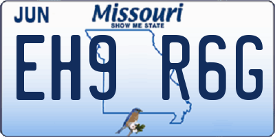 MO license plate EH9R6G