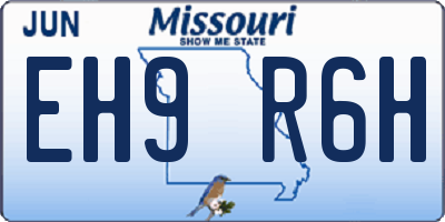 MO license plate EH9R6H