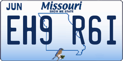 MO license plate EH9R6I