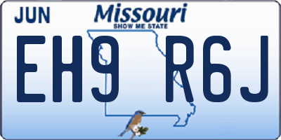 MO license plate EH9R6J