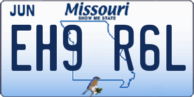 MO license plate EH9R6L