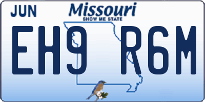 MO license plate EH9R6M