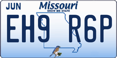 MO license plate EH9R6P
