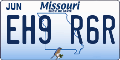 MO license plate EH9R6R