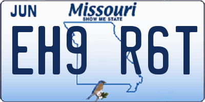 MO license plate EH9R6T