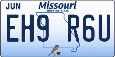 MO license plate EH9R6U