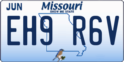 MO license plate EH9R6V