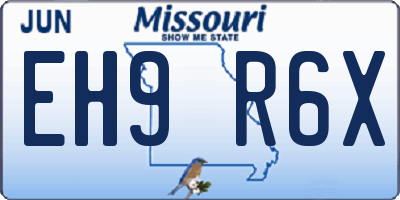 MO license plate EH9R6X