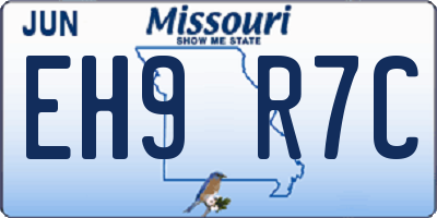 MO license plate EH9R7C