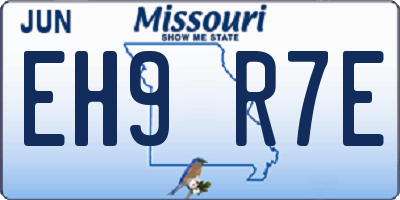 MO license plate EH9R7E