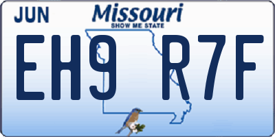 MO license plate EH9R7F