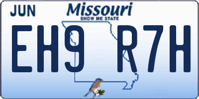 MO license plate EH9R7H