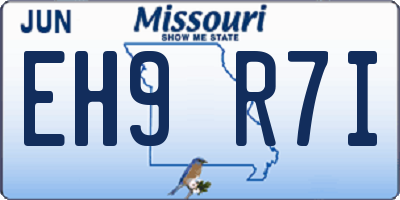 MO license plate EH9R7I