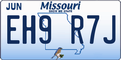 MO license plate EH9R7J