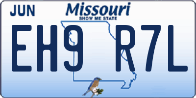 MO license plate EH9R7L