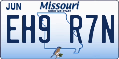 MO license plate EH9R7N