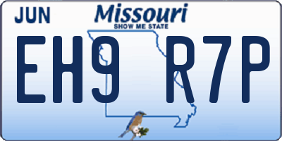MO license plate EH9R7P