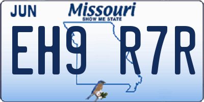 MO license plate EH9R7R