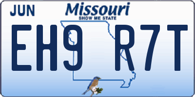MO license plate EH9R7T