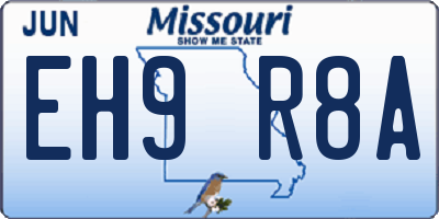MO license plate EH9R8A