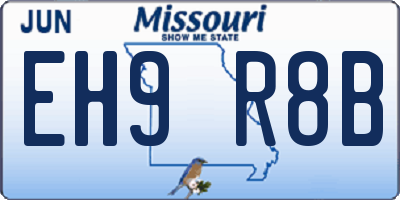 MO license plate EH9R8B
