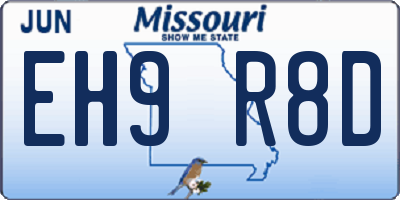 MO license plate EH9R8D