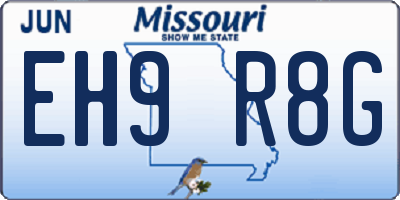 MO license plate EH9R8G