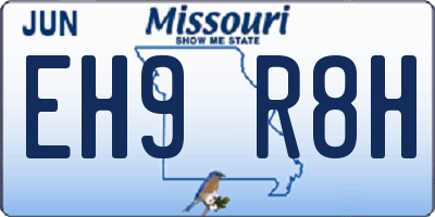 MO license plate EH9R8H