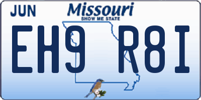 MO license plate EH9R8I