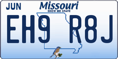 MO license plate EH9R8J