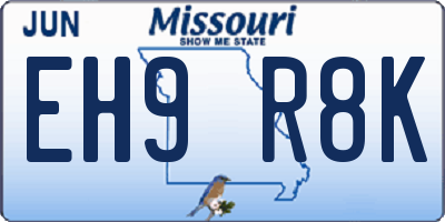 MO license plate EH9R8K